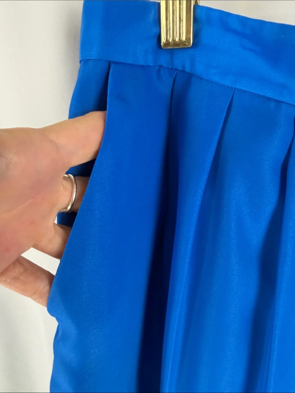 J. Crew Royal Blue and Teal Color-block Skirt